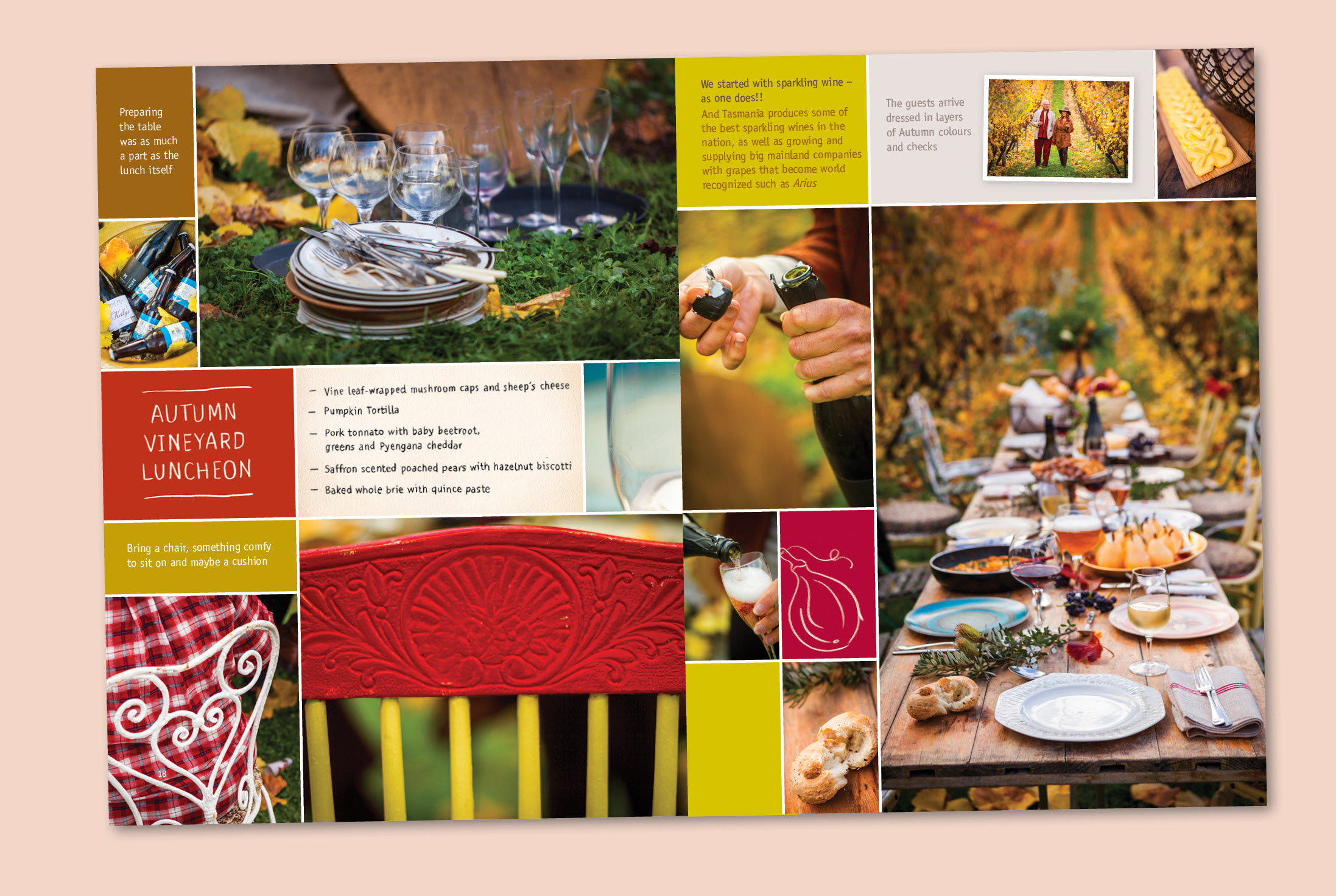 book design - Island Harvest autumn picnic pages